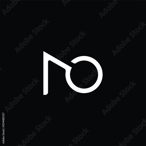 Flat style NO letter logo, ideal for branding, corporate identity, or startups seeking a bold, modern, and clean visual concept for professional representation.
