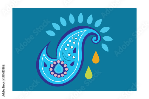 Paisley rainfall artistic vector art illustration