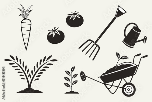 set of garden tools