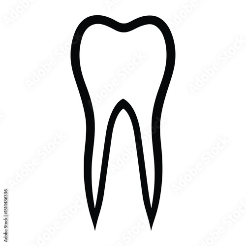 Tooth icon simple minimal vector