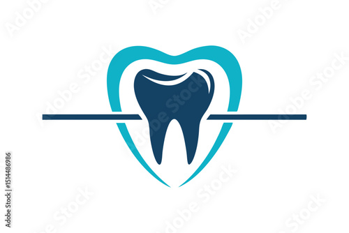 Minimal Tooth Logo with Bold Line Accent