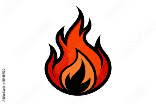 Abstract Fire Symbol Logo Design