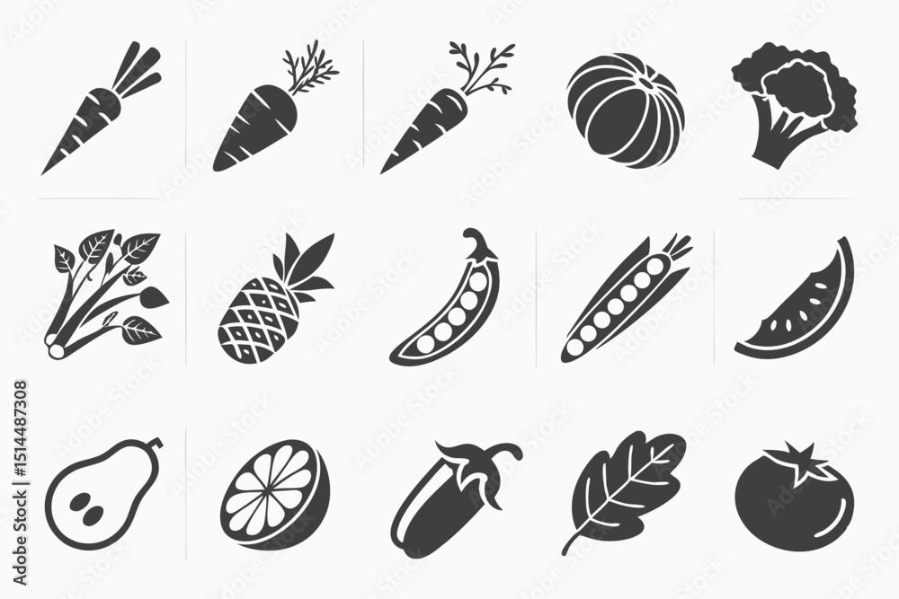 set of vegetables set of vegetables