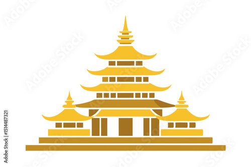 Elegant Buddhist Structure Icon Design