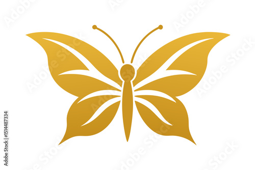 Golden Butterfly Symbol Logo Design
