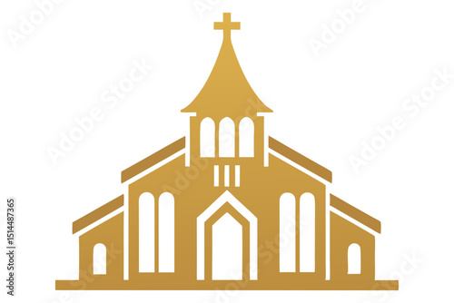 Religious Church Logo in Gold Vector