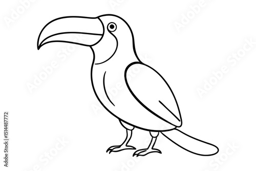 Exotic Toucan Line Drawing for Print Design
