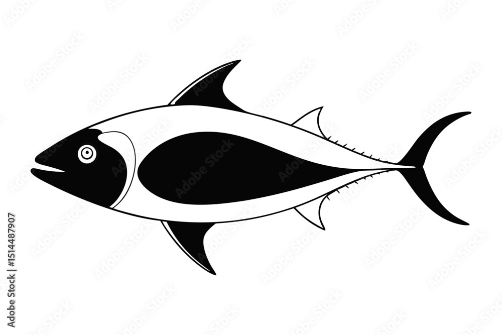 Fototapeta premium Tuna Outline for Seafood Vector Illustration