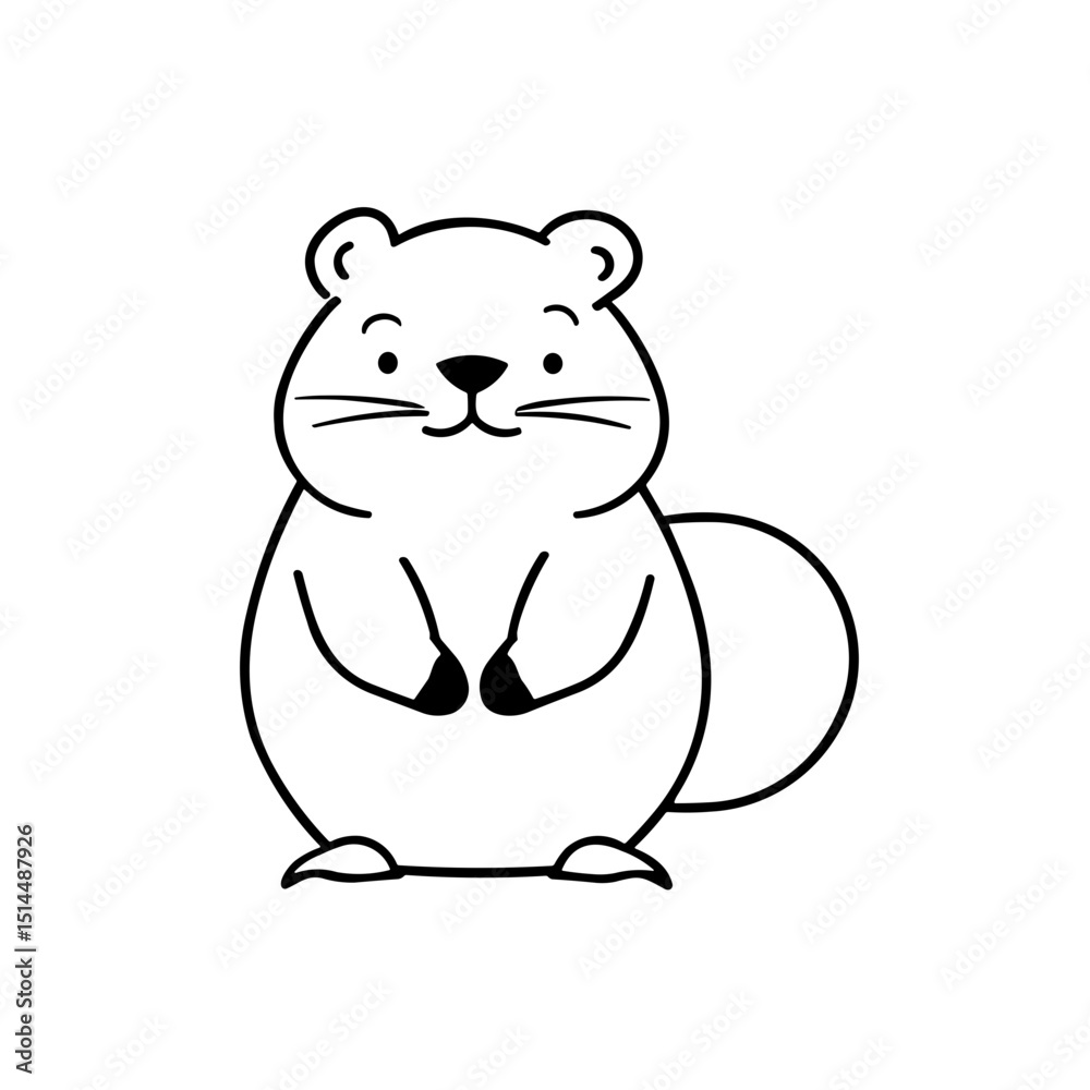 Naklejka premium Minimalist Silhouette of Beaver Icon