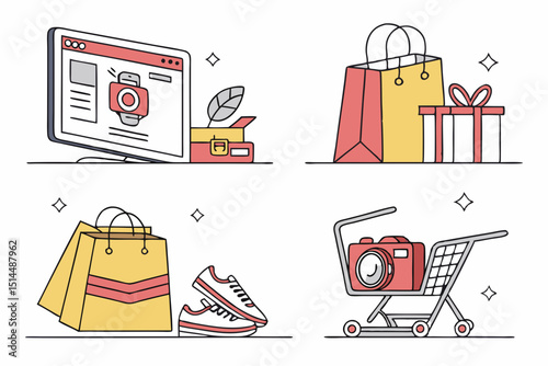 set of shopping bags