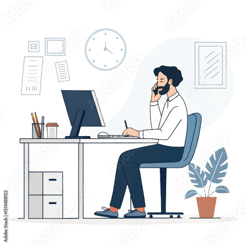 Elegant businessman in the office scene