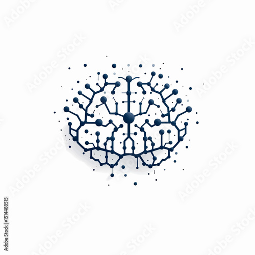 Abstract Brain Network Design Powerful Mind Concept Neural Connections