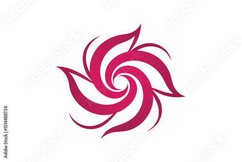 Spiral bloom elegance refined floral vector art illustration