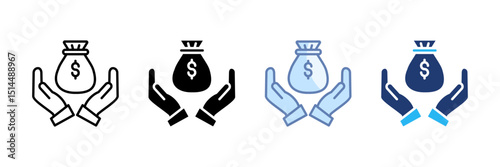 Savings Account Icon Set Multiple Style Collection