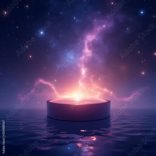 colorful and fantastical box showing a quiet universe inside, designed with a strong sense of proportion and visual harmony 