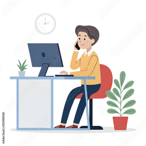 
Man working at the office