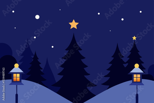 winter landscape with snow