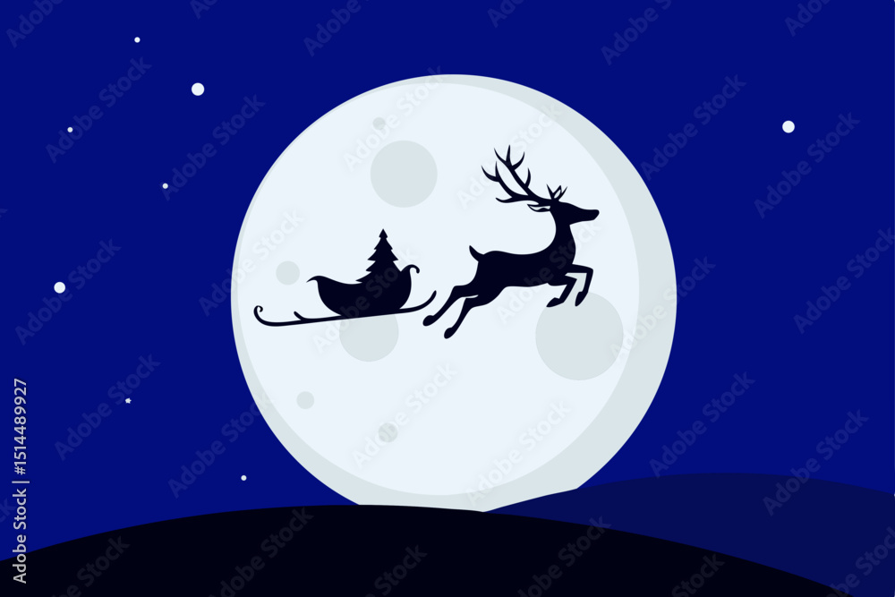 Naklejka premium vector illustration of a night scene