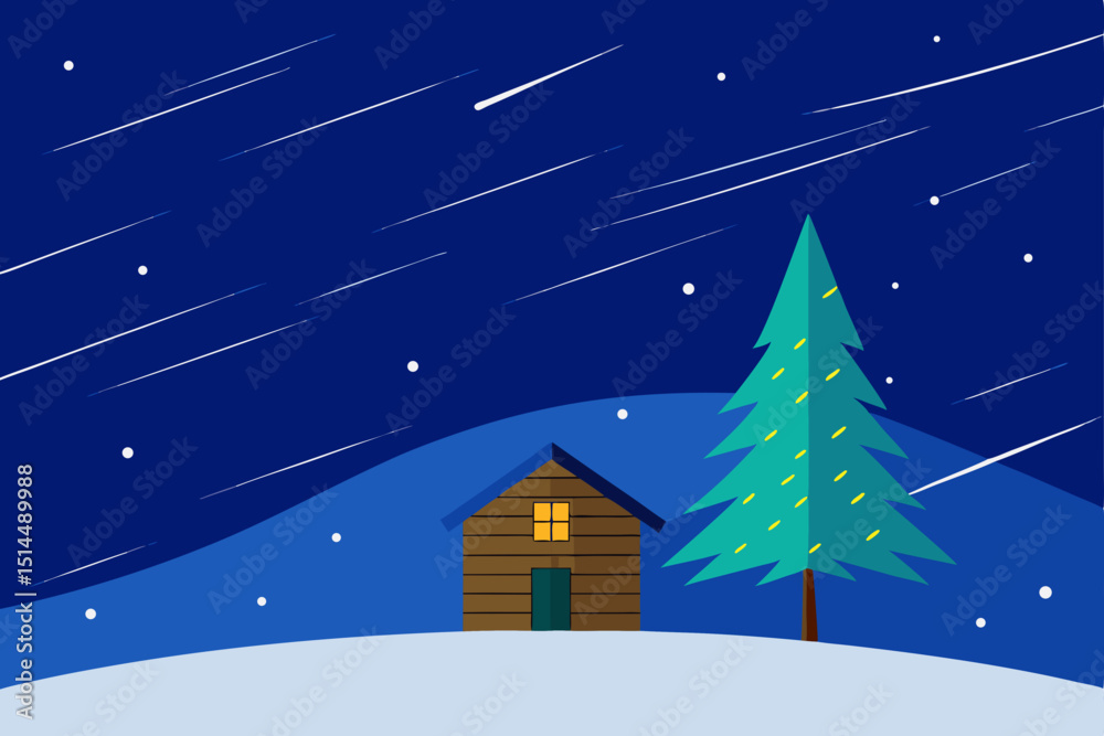 Fototapeta premium winter landscape with christmas tree