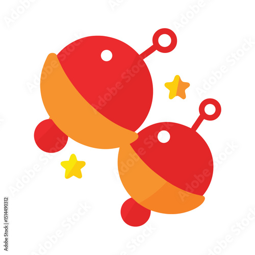 Sleigh bells vector art on white background