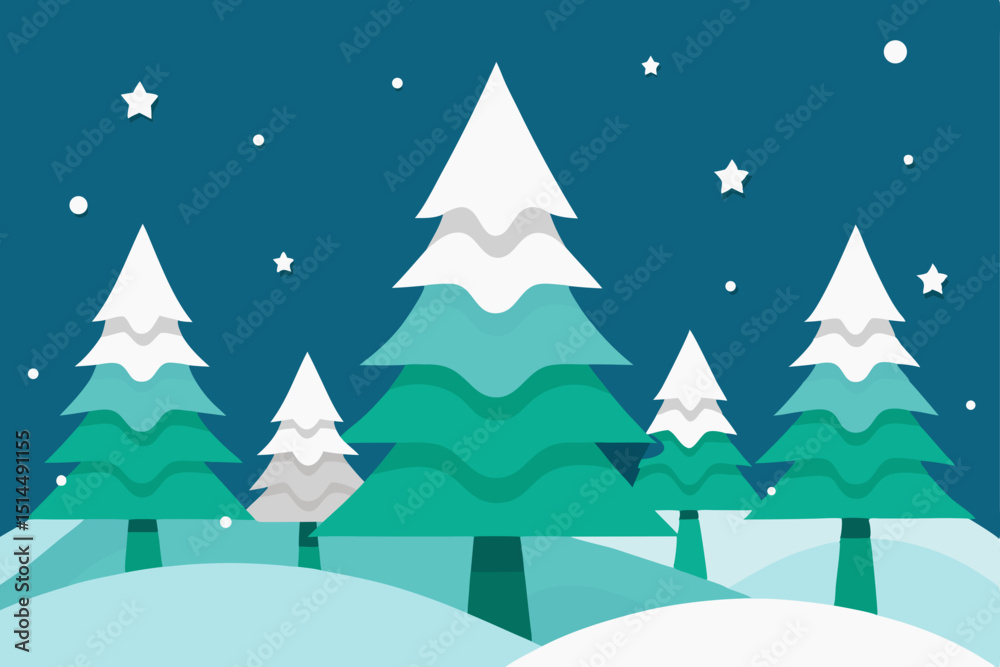 Fototapeta premium christmas tree with snow