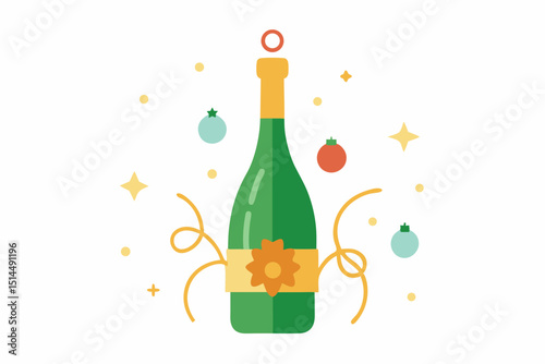 champagne bottle and glasses