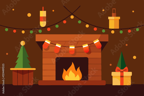 christmas tree with fireplace