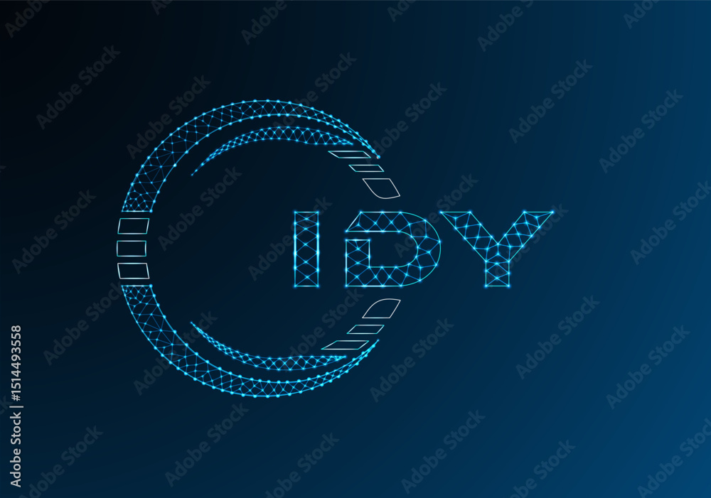Fototapeta premium IDY low poly letter logo vector design. IDY lower poly logo design. Low poly logo.