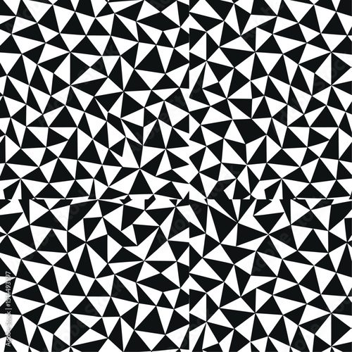 Abstract geometric pattern, black and white triangles