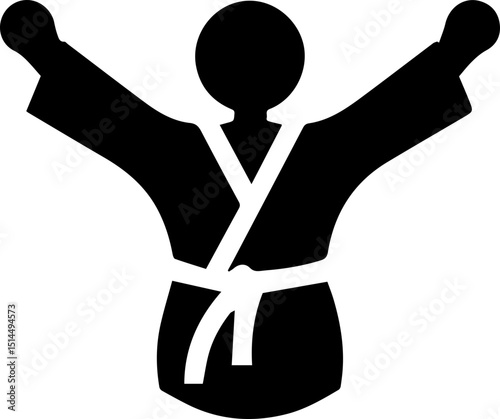 Black and white karate vector illustration silhouette