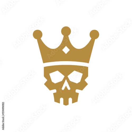 vector illustration of a skull with crown logo design