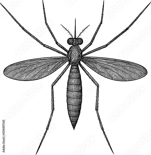 Mosquito vector black silhouette print design for T-Shirt