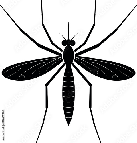 Mosquito vector black silhouette print design