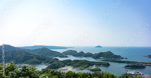 福江島城岳展望所からの白石湾の眺め/長崎県五島列島岐宿町の眺め