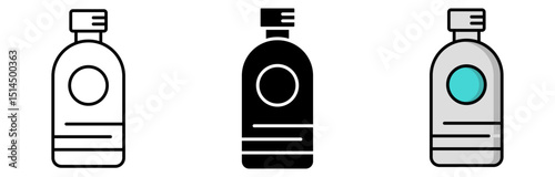 Minimalist Bottle Designs, Showcasing Sleekness and Versatility. The bottles exude a clean, modern aesthetic, suitable for various applications