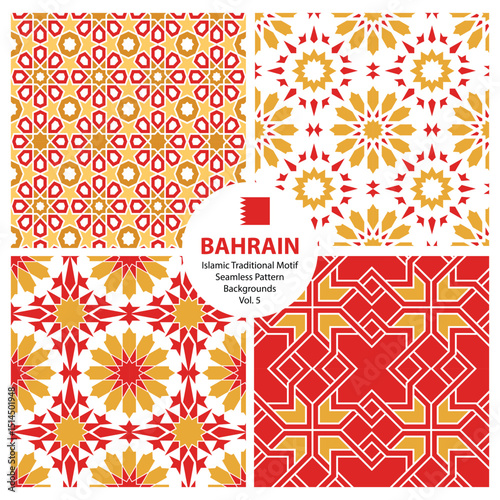 Traditional Bahrain Motif Vector Pack Seamless Middle Eastern Patterns