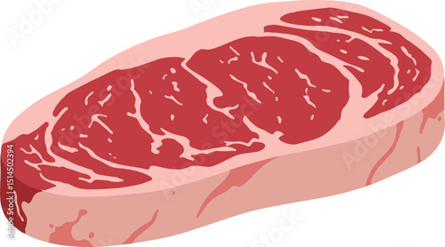 Simple Raw Steak Vector Art
