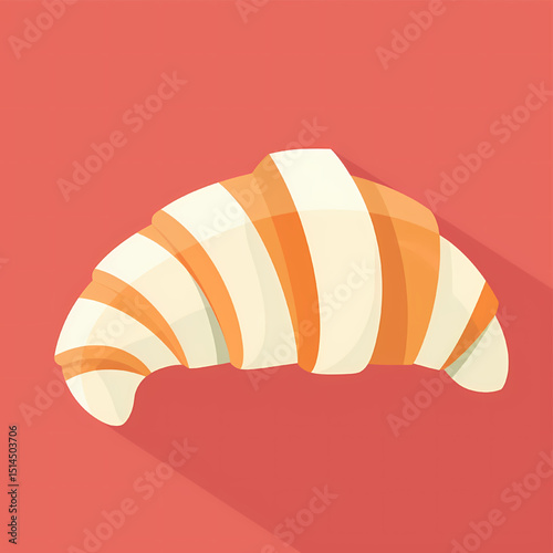 Delicious Striped Croissant A Delightful Pastry Illustration
