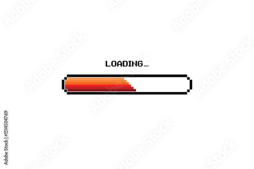 LOADING bar. pixel art. 8 bit. retro game. for game assets in vector illustrations. on white background.