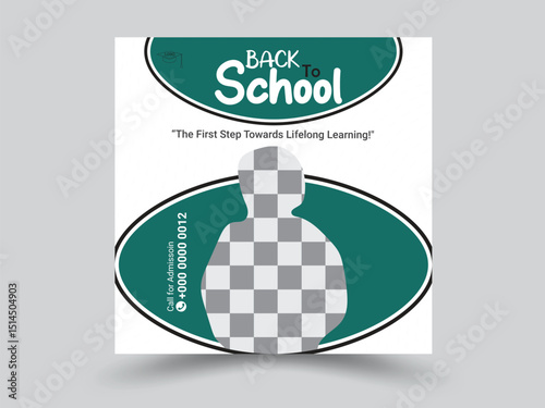 Back to school social media post. Colorful social media template.Set of three blue yellow organic fluid background of back to school social media pack online marketing banner Post Template
