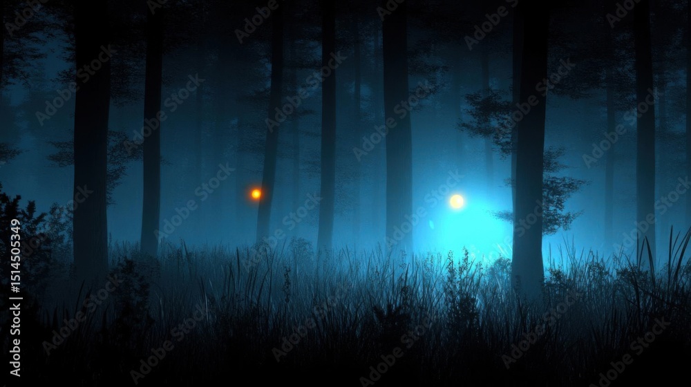 Naklejka premium Enigmatic Forest Lights