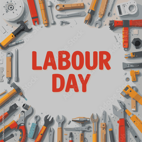 Labour Day: Tools of the Trade Festive Illustration