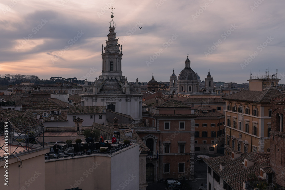 Fototapeta premium Rome panorama from a roof