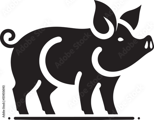Pig Silhouette Vector Icon