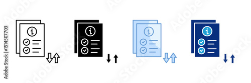 Information Transfer Icon Set Multiple Style Collection