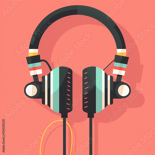 Vibrant Retro Headphones Immersive Sound and Stylish Design