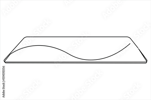 Fitness equipment concept. Continuous one line art drawing of fitness mattress design vector illustration