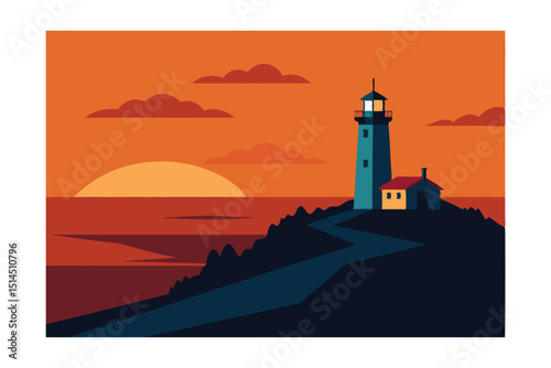 lighthouse at sunset