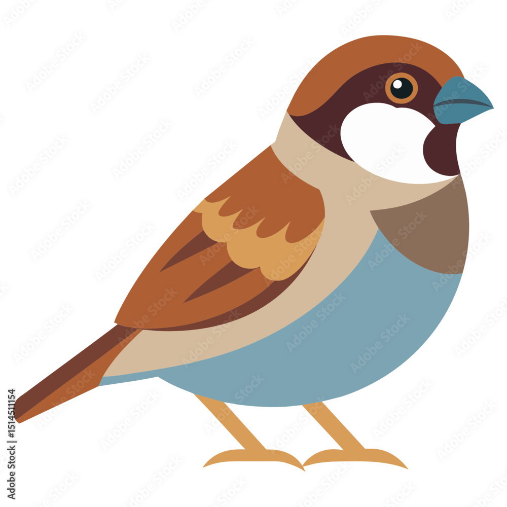 Fototapeta premium House Sparrow Bird Vector Clipart