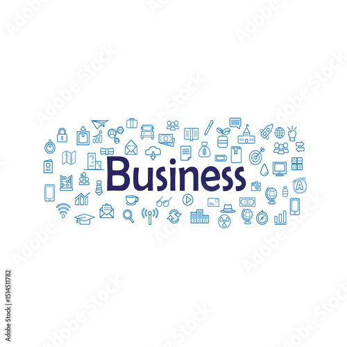 Simple collection of business related line icons. Thin line vector set of signs for infographic, logo, app development and website design. Premium symbols isolated on a white background.